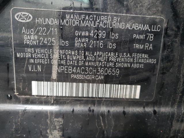 Photo 11 VIN: 5NPEB4AC3CH360659 - HYUNDAI SONATA 