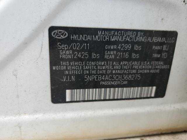 Photo 12 VIN: 5NPEB4AC3CH368275 - HYUNDAI SONATA GLS 