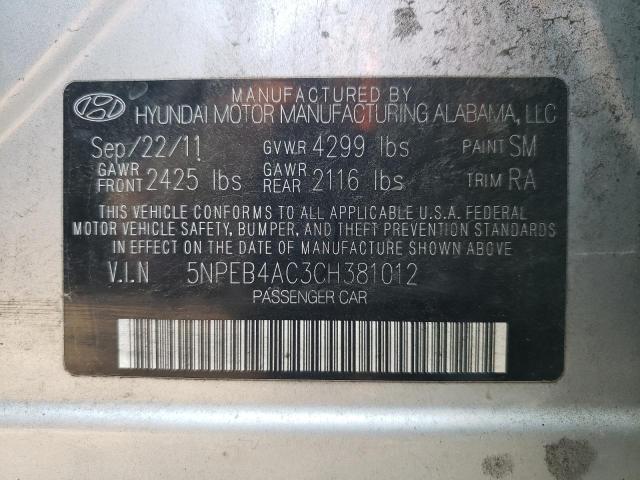 Photo 9 VIN: 5NPEB4AC3CH381012 - HYUNDAI SONATA 