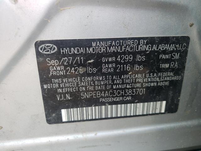 Photo 9 VIN: 5NPEB4AC3CH383701 - HYUNDAI SONATA GLS 