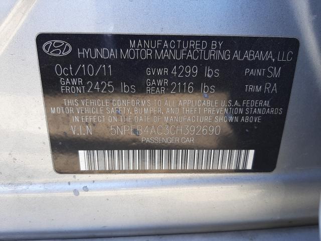 Photo 9 VIN: 5NPEB4AC3CH392690 - HYUNDAI SONATA GLS 