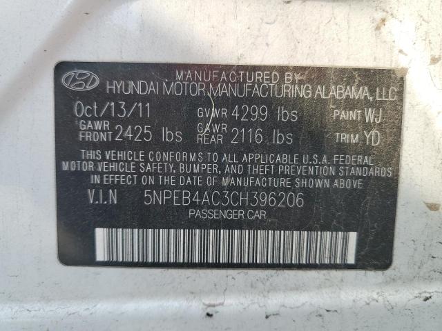 Photo 11 VIN: 5NPEB4AC3CH396206 - HYUNDAI SONATA GLS 