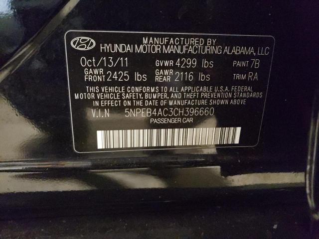 Photo 11 VIN: 5NPEB4AC3CH396660 - HYUNDAI SONATA 