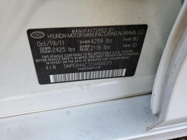 Photo 9 VIN: 5NPEB4AC3CH400075 - HYUNDAI SONATA 