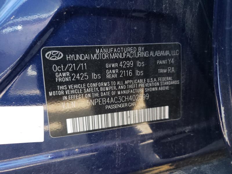 Photo 9 VIN: 5NPEB4AC3CH402599 - HYUNDAI SONATA GLS 