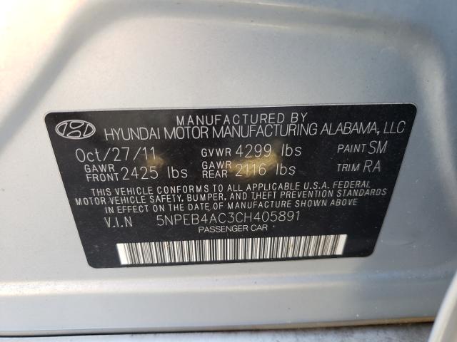 Photo 9 VIN: 5NPEB4AC3CH405891 - HYUNDAI SONATA GLS 