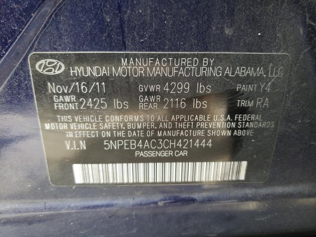 Photo 9 VIN: 5NPEB4AC3CH421444 - HYUNDAI SONATA GLS 