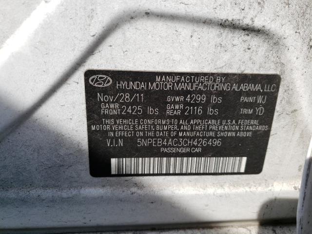 Photo 9 VIN: 5NPEB4AC3CH426496 - HYUNDAI SONATA GLS 