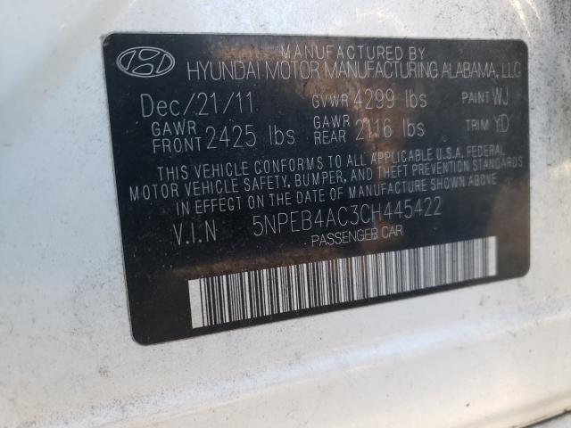 Photo 9 VIN: 5NPEB4AC3CH445422 - HYUNDAI SONATA GLS 