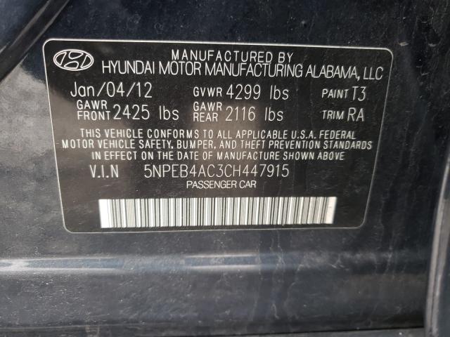 Photo 9 VIN: 5NPEB4AC3CH447915 - HYUNDAI SONATA GLS 