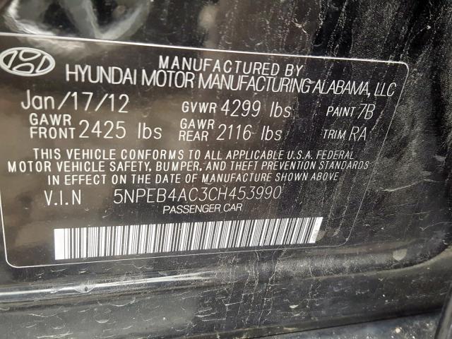 Photo 9 VIN: 5NPEB4AC3CH453990 - HYUNDAI SONATA GLS 