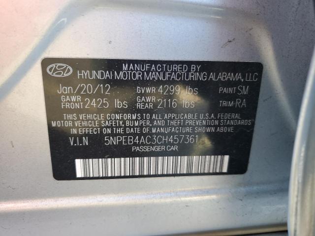 Photo 11 VIN: 5NPEB4AC3CH457361 - HYUNDAI SONATA GLS 