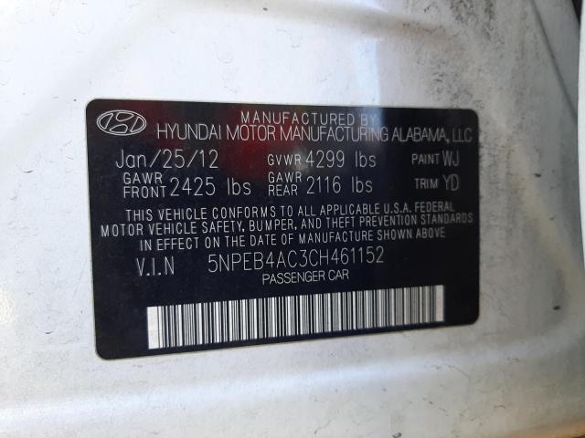 Photo 9 VIN: 5NPEB4AC3CH461152 - HYUNDAI SONATA GLS 