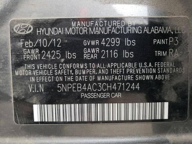 Photo 11 VIN: 5NPEB4AC3CH471244 - HYUNDAI SONATA 