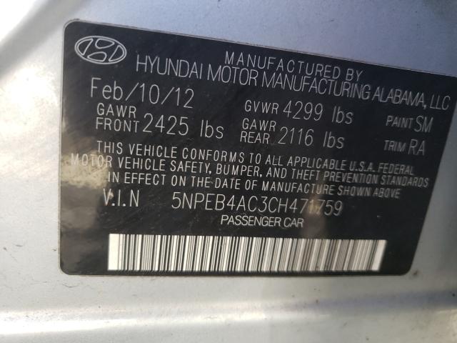 Photo 9 VIN: 5NPEB4AC3CH471759 - HYUNDAI SONATA GLS 