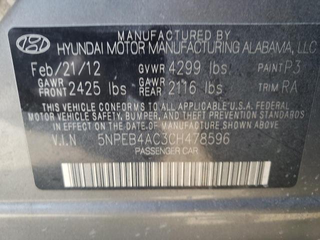 Photo 9 VIN: 5NPEB4AC3CH478596 - HYUNDAI SONATA GLS 