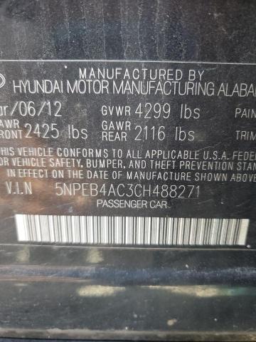 Photo 11 VIN: 5NPEB4AC3CH488271 - HYUNDAI SONATA GLS 