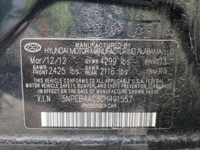 Photo 9 VIN: 5NPEB4AC3CH491557 - HYUNDAI SONATA GLS 