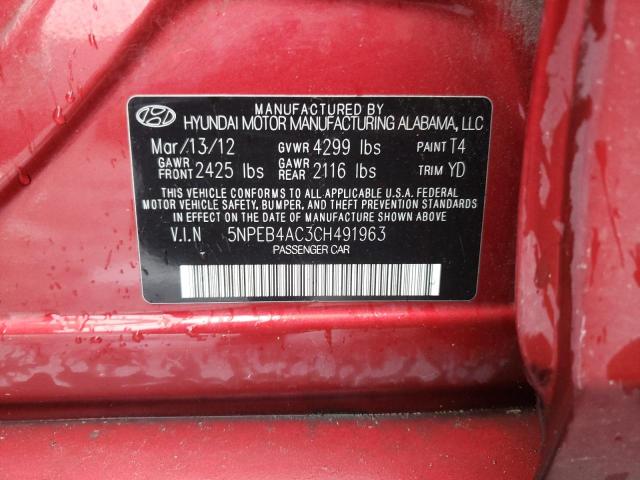 Photo 11 VIN: 5NPEB4AC3CH491963 - HYUNDAI SONATA GLS 