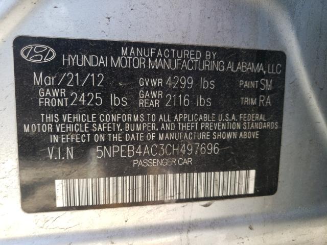 Photo 9 VIN: 5NPEB4AC3CH497696 - HYUNDAI SONATA GLS 