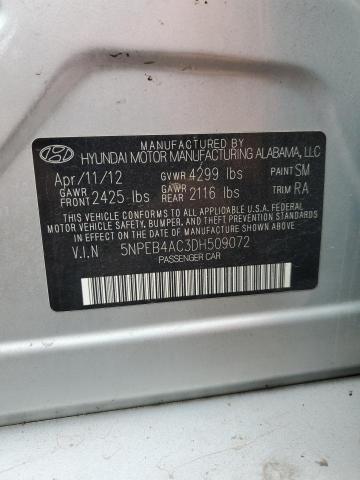 Photo 11 VIN: 5NPEB4AC3DH509072 - HYUNDAI SONATA 