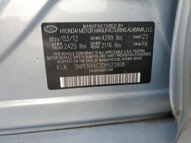 Photo 11 VIN: 5NPEB4AC3DH522808 - HYUNDAI SONATA GLS 