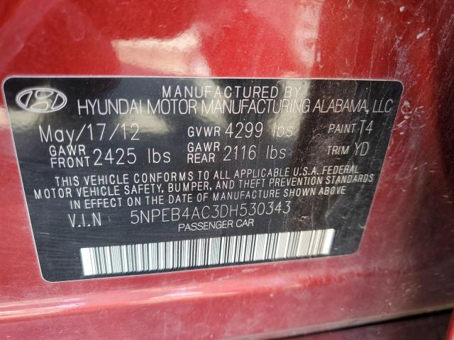 Photo 11 VIN: 5NPEB4AC3DH530343 - HYUNDAI SONATA GLS 