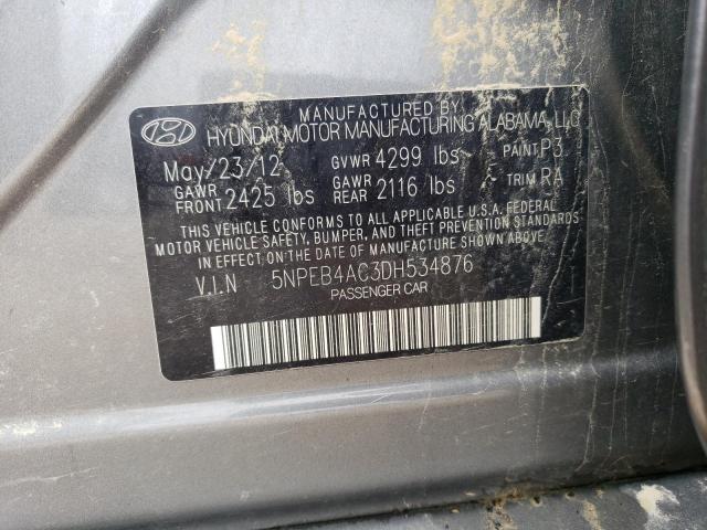 Photo 11 VIN: 5NPEB4AC3DH534876 - HYUNDAI SONATA GLS 