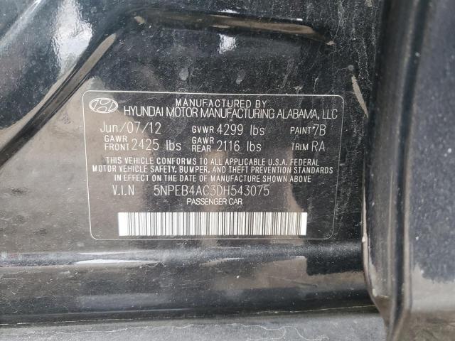 Photo 11 VIN: 5NPEB4AC3DH543075 - HYUNDAI SONATA GLS 