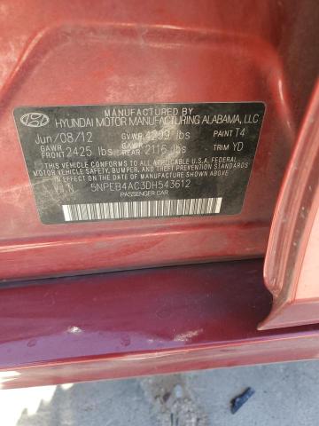 Photo 11 VIN: 5NPEB4AC3DH543612 - HYUNDAI SONATA 