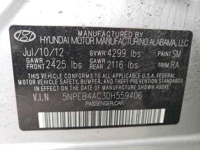 Photo 11 VIN: 5NPEB4AC3DH559406 - HYUNDAI SONATA GLS 