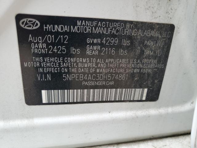 Photo 11 VIN: 5NPEB4AC3DH574861 - HYUNDAI SONATA GLS 