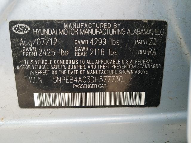 Photo 9 VIN: 5NPEB4AC3DH577730 - HYUNDAI SONATA GLS 