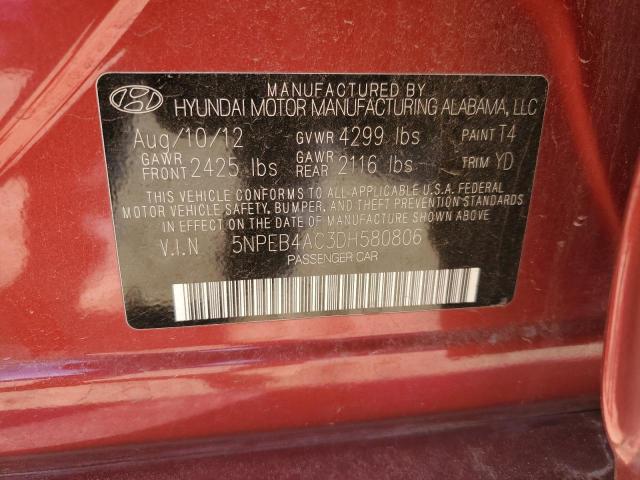 Photo 11 VIN: 5NPEB4AC3DH580806 - HYUNDAI SONATA GLS 