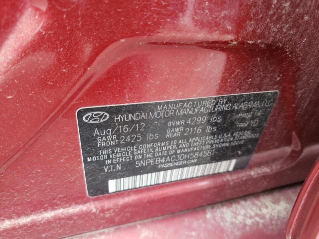 Photo 9 VIN: 5NPEB4AC3DH584581 - HYUNDAI SONATA GLS 