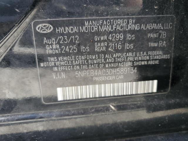 Photo 9 VIN: 5NPEB4AC3DH589134 - HYUNDAI SONATA GLS 