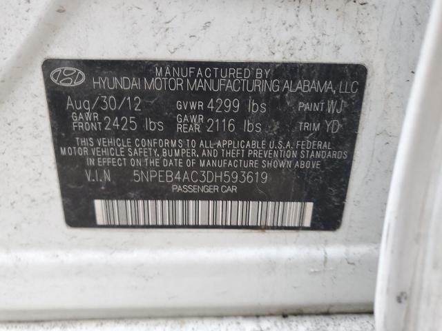 Photo 11 VIN: 5NPEB4AC3DH593619 - HYUNDAI SONATA 