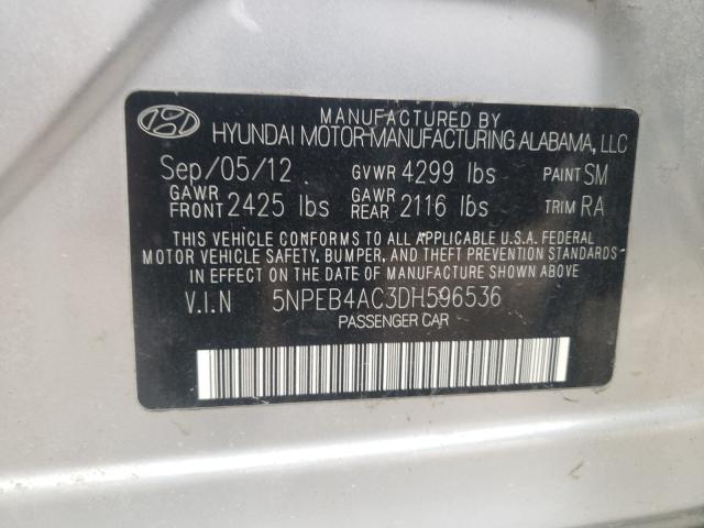 Photo 9 VIN: 5NPEB4AC3DH596536 - HYUNDAI SONATA GLS 