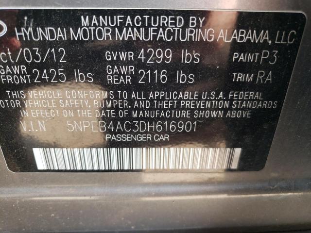 Photo 12 VIN: 5NPEB4AC3DH616901 - HYUNDAI SONATA GLS 