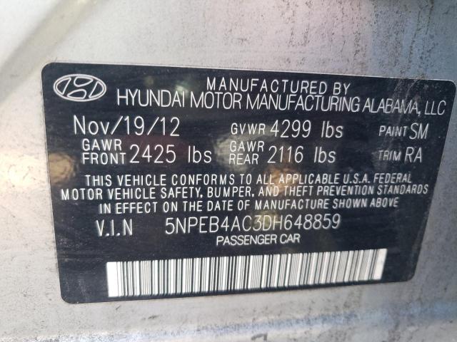 Photo 9 VIN: 5NPEB4AC3DH648859 - HYUNDAI SONATA GLS 