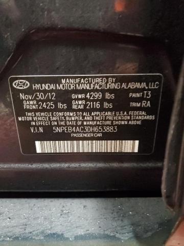 Photo 11 VIN: 5NPEB4AC3DH653883 - HYUNDAI SONATA 