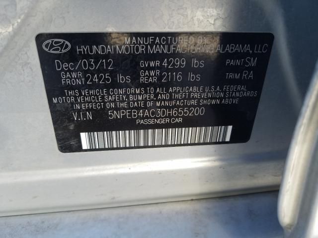 Photo 9 VIN: 5NPEB4AC3DH655200 - HYUNDAI SONATA GLS 