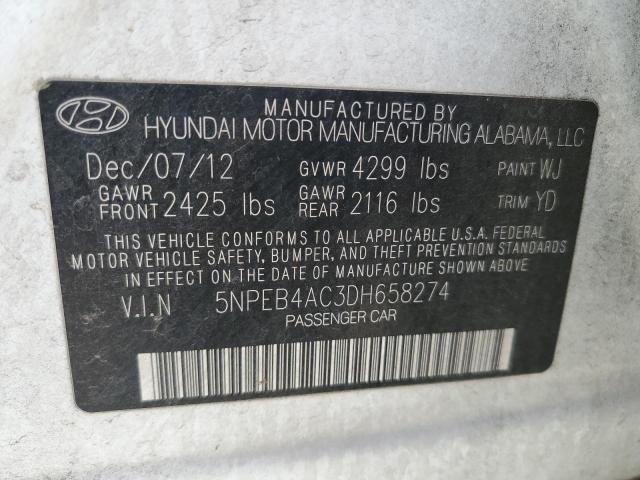 Photo 11 VIN: 5NPEB4AC3DH658274 - HYUNDAI SONATA GLS 