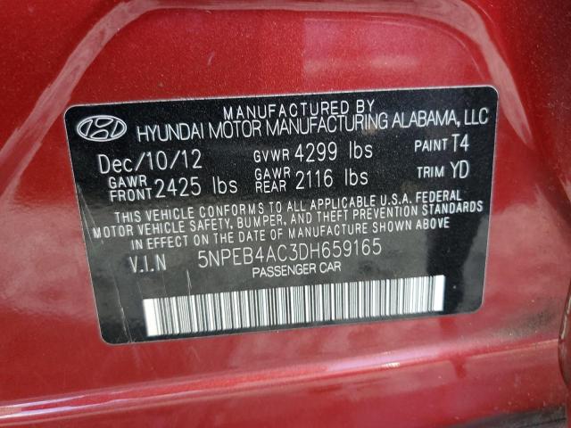 Photo 9 VIN: 5NPEB4AC3DH659165 - HYUNDAI SONATA 