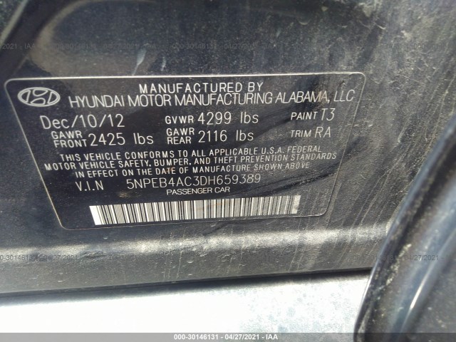 Photo 8 VIN: 5NPEB4AC3DH659389 - HYUNDAI SONATA 