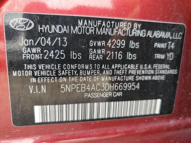 Photo 11 VIN: 5NPEB4AC3DH669954 - HYUNDAI SONATA 