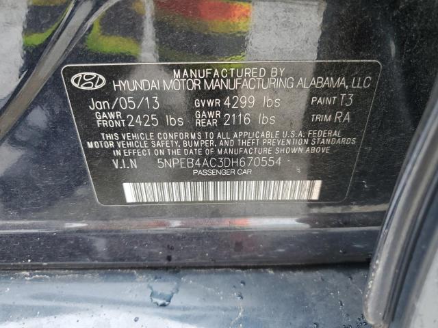 Photo 9 VIN: 5NPEB4AC3DH670554 - HYUNDAI SONATA GLS 