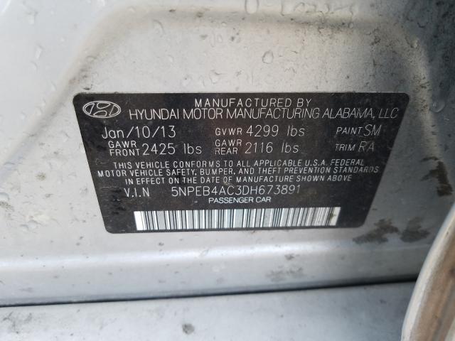 Photo 9 VIN: 5NPEB4AC3DH673891 - HYUNDAI SONATA GLS 