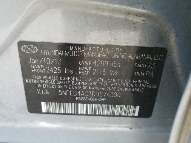 Photo 9 VIN: 5NPEB4AC3DH674300 - HYUNDAI SONATA GLS 