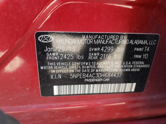 Photo 9 VIN: 5NPEB4AC3DH684437 - HYUNDAI SONATA GLS 